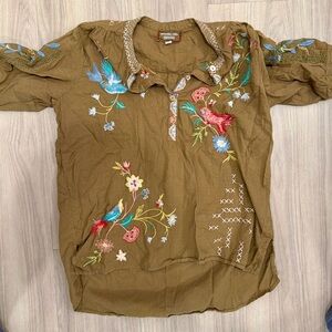 Johnny Was - Zanzibar Short Sleeve Prairie Blouse - NEW w/o TAGS! Women’s Small
